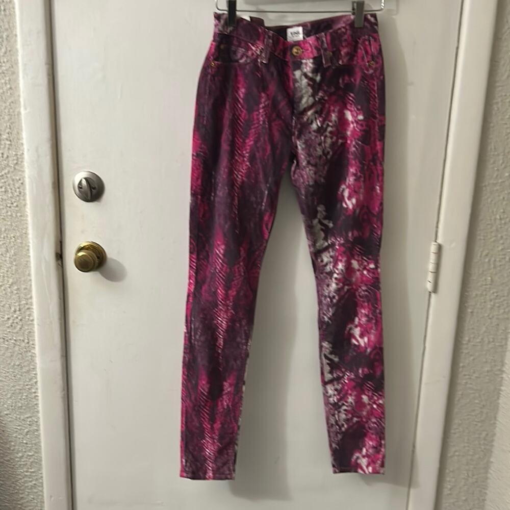 Hudson Nico Tie Dye Midrise Super Skinny Corduroy Jeans NEW 26 Boho Rocker Y2K